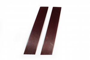 Alfa Romeo Giulia Exterior Door Pillars - Carbon Fiber - Red - Feroce Carbon